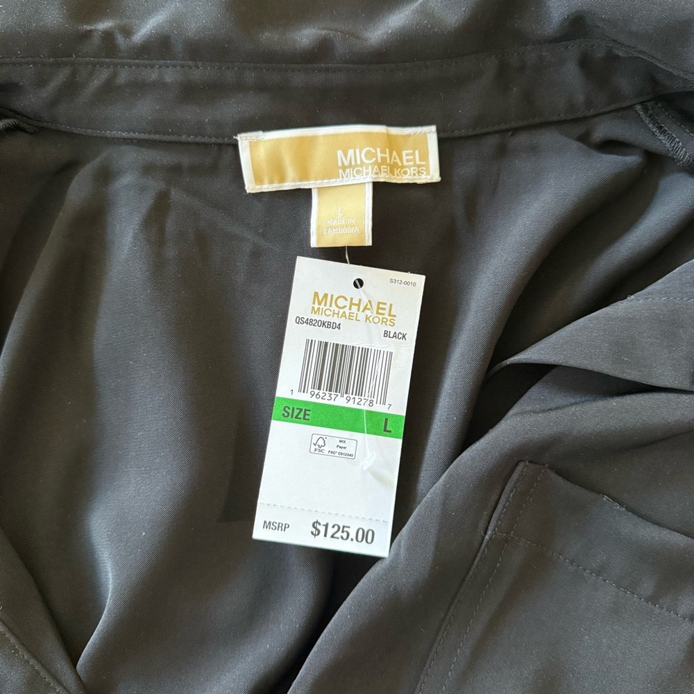 NWTMichael Kors Black Midi Dress with Belt - Picture 6 of 7